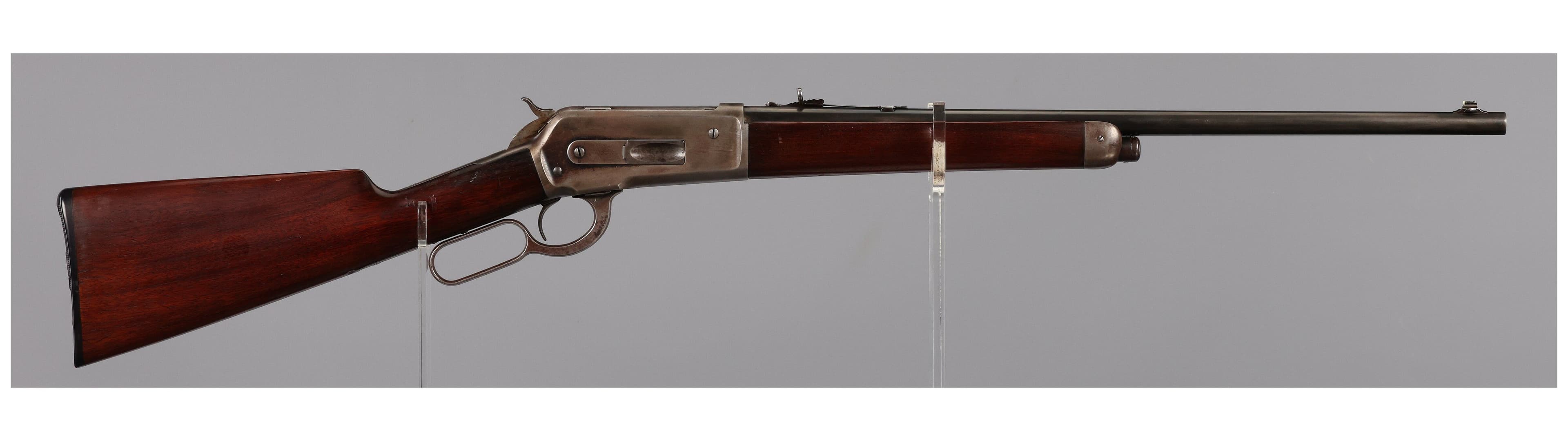 Manufactured in 1901. Special order 22 inch barrel, half magazine, and shotgun buttplate.