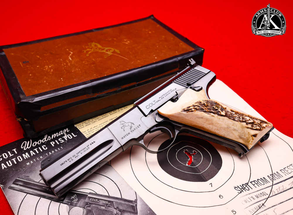1955 Colt Woodsman Match Target .22LR 6" in OG BOX w/ Stag Grips!