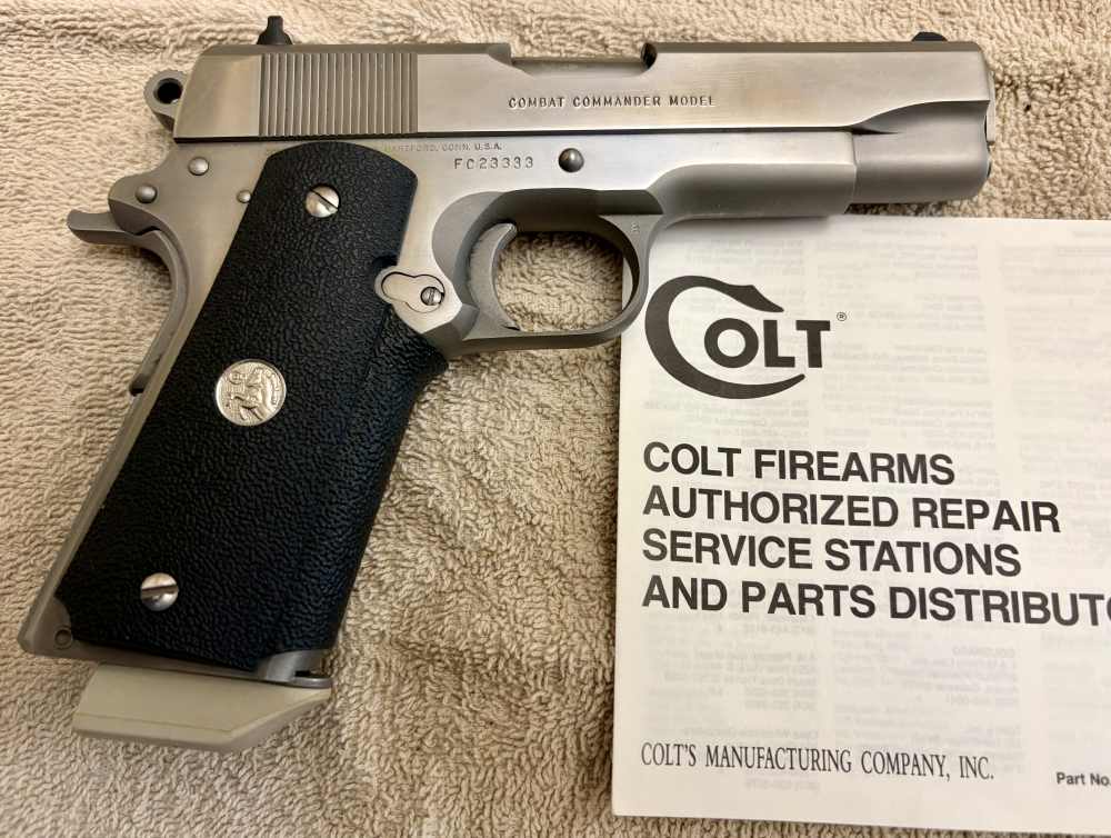 Colt combat commander MK IV Series 80 pistol .45 5” stainless