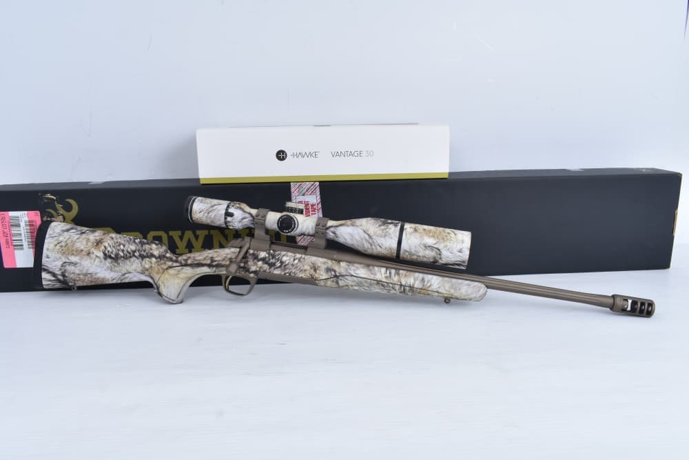 Browning X-Bolt Speed SPR .223 Rem 18” Coyote Fur Hydro Dip w/ Hawke Scope