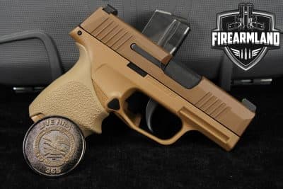 LIPSEY'S Sig Sauer P365 NRA Edition 9mm 3.1 Coyote Tan +2 MAGS, ORIG CASE