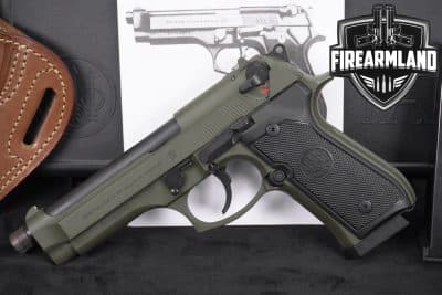 Beretta 92FS 9mm 4.9" OD Green M92 92 FS THREADED +2 MAGS, ORIG CASE
