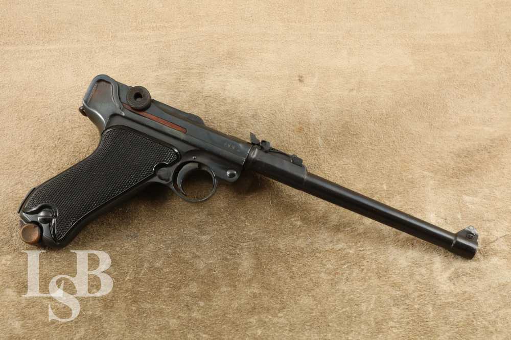 WWI German DWM Long P.08 Artillery Luger 9mm Semi-Automatic Pistol 1917 C&R