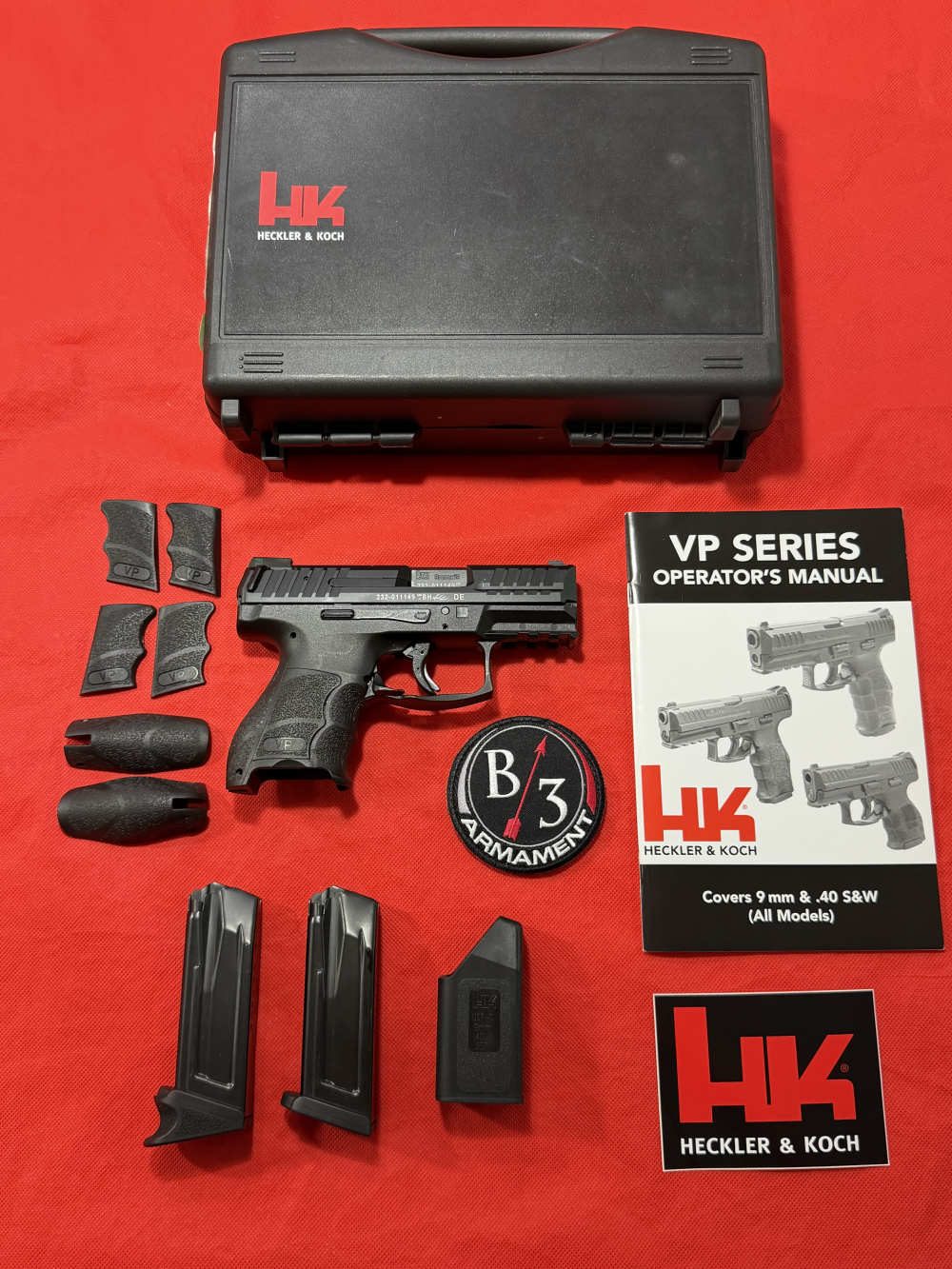 Heckler & Koch H&K VP9SK 9mm 3.39" VP9 SK +2 MAGS & Grips ORIG CASE .01