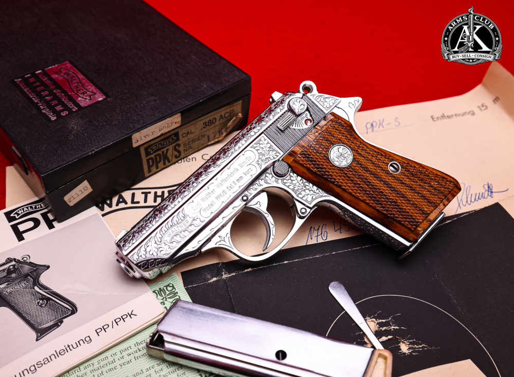 GRAIL 1974 Factory Engraved Walther PPK/S Nickel Finish .380ACP In Box!