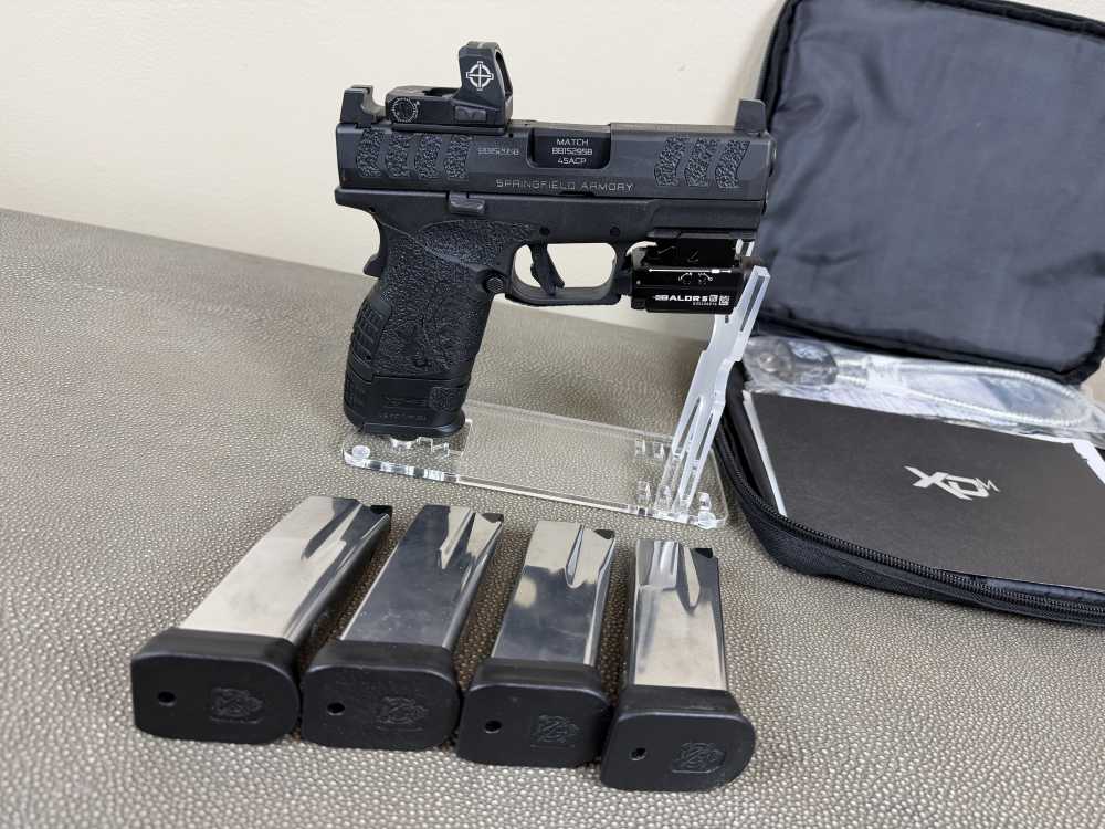 Springfield Armory XD-M Elite 3.8” OSP .45 ACP — 4 Mags, Olight Balr-s bl