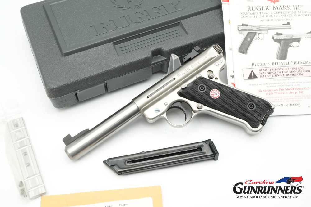 Ruger Mark III Stainless Target Semi Auto Pistol .22 LR 5.5" Box 2 Mags