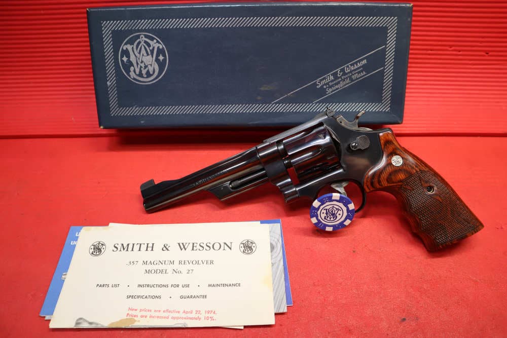 Gorgeous Smith & Wesson 27-2 357mag 6" w/Box PENNY START No Res Vintage S&W