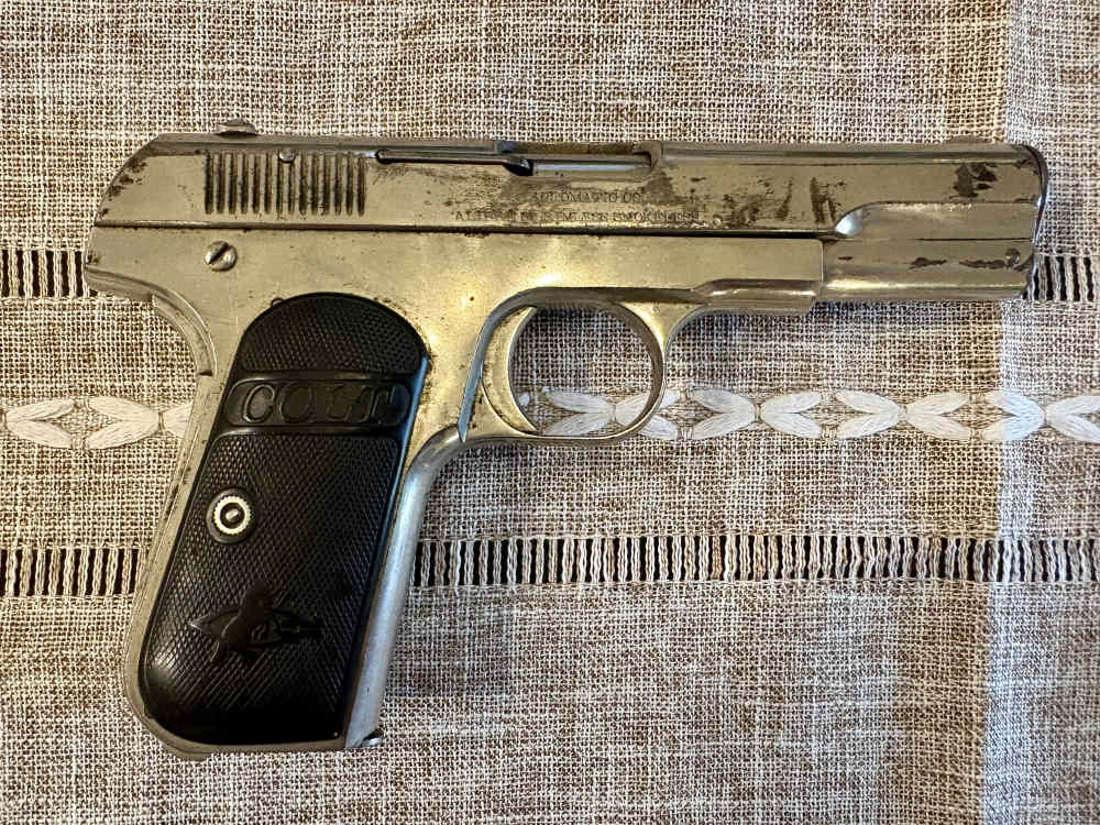 Colt Model 1903 Pocket Hammerless 32 ACP Nickel 1904 MFG 4 digit serial